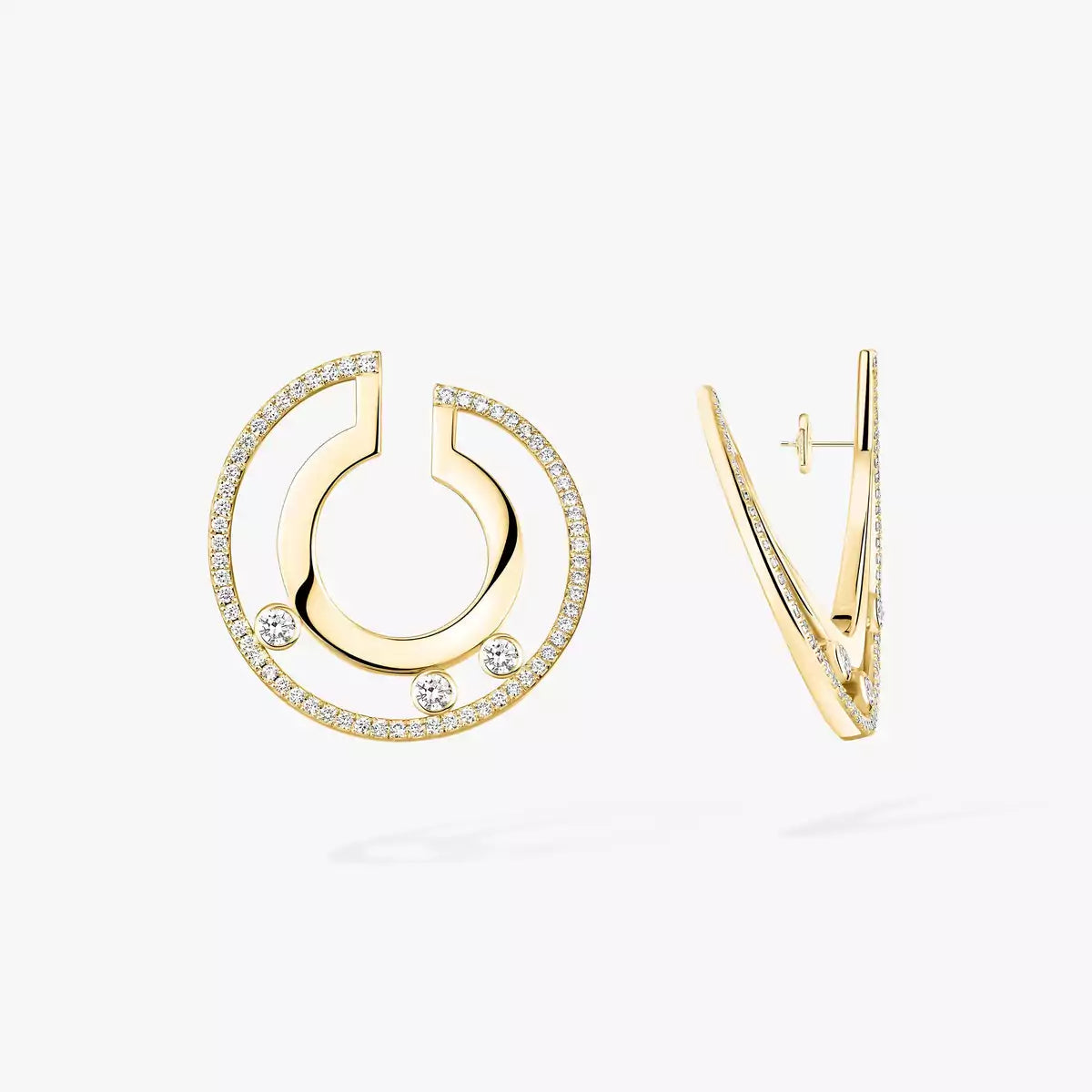 [Loran]MOVE ROMANE SMALL DIAMOND HOOP EARRINGS