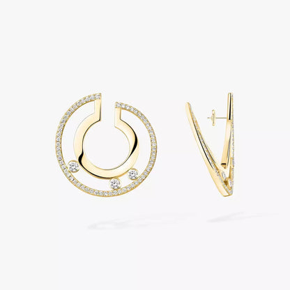 [Loran]MOVE ROMANE SMALL DIAMOND HOOP EARRINGS