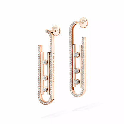 [Loran]MOVE KINETIC DIAMOND PENDANT EARRINGS