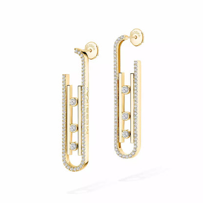[Loran]MOVE KINETIC DIAMOND PENDANT EARRINGS