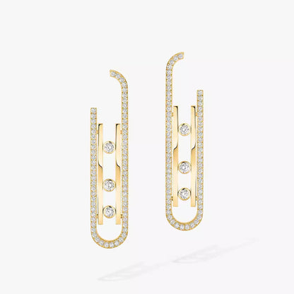 [Loran]MOVE KINETIC DIAMOND PENDANT EARRINGS