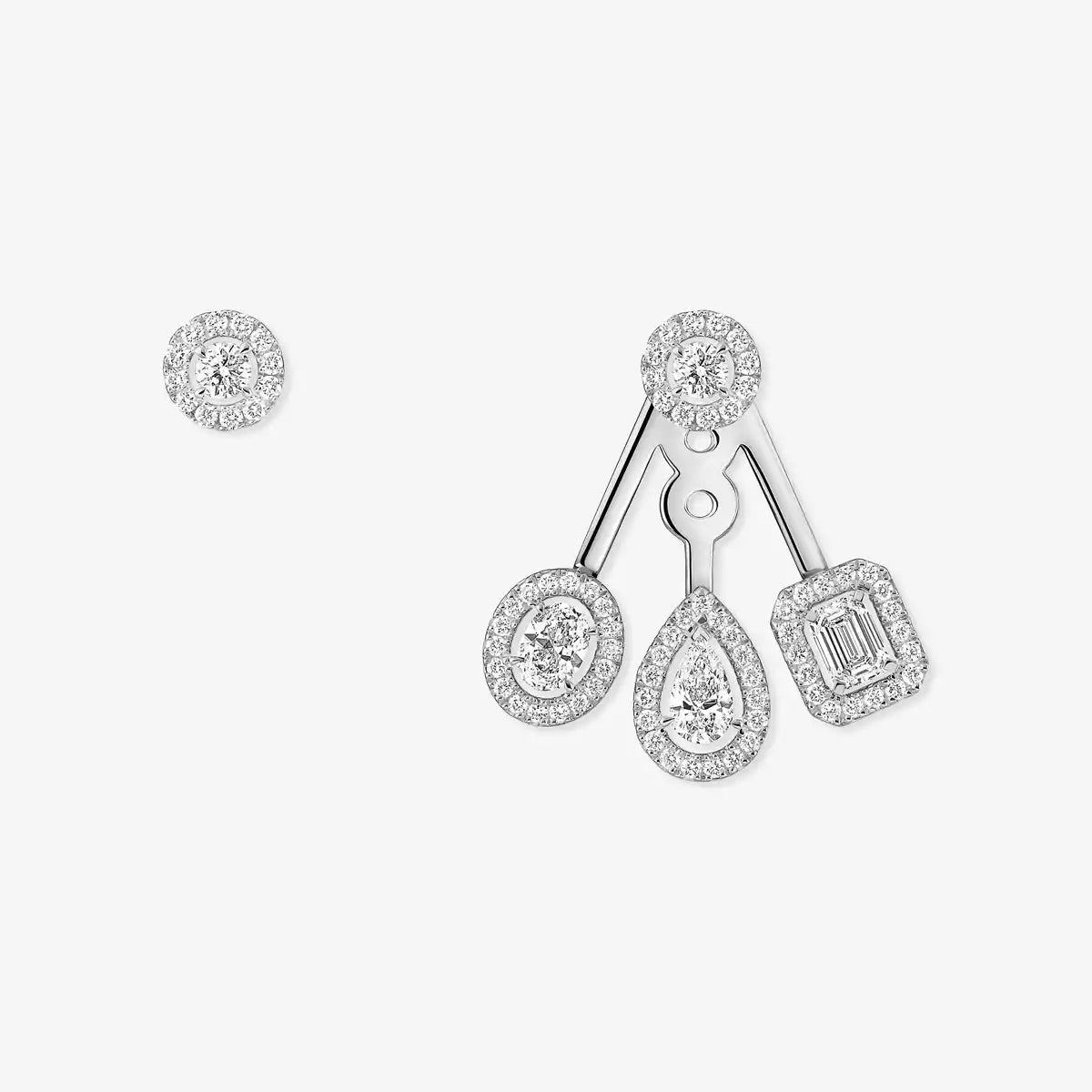 [Loran]MY TWIN TRIO DIAMOND EARRINGS