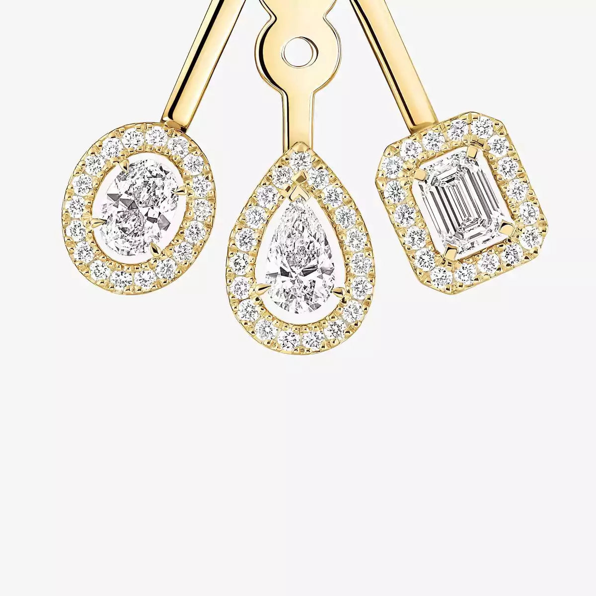 [Loran]MY TWIN TRIO DIAMOND EARRINGS
