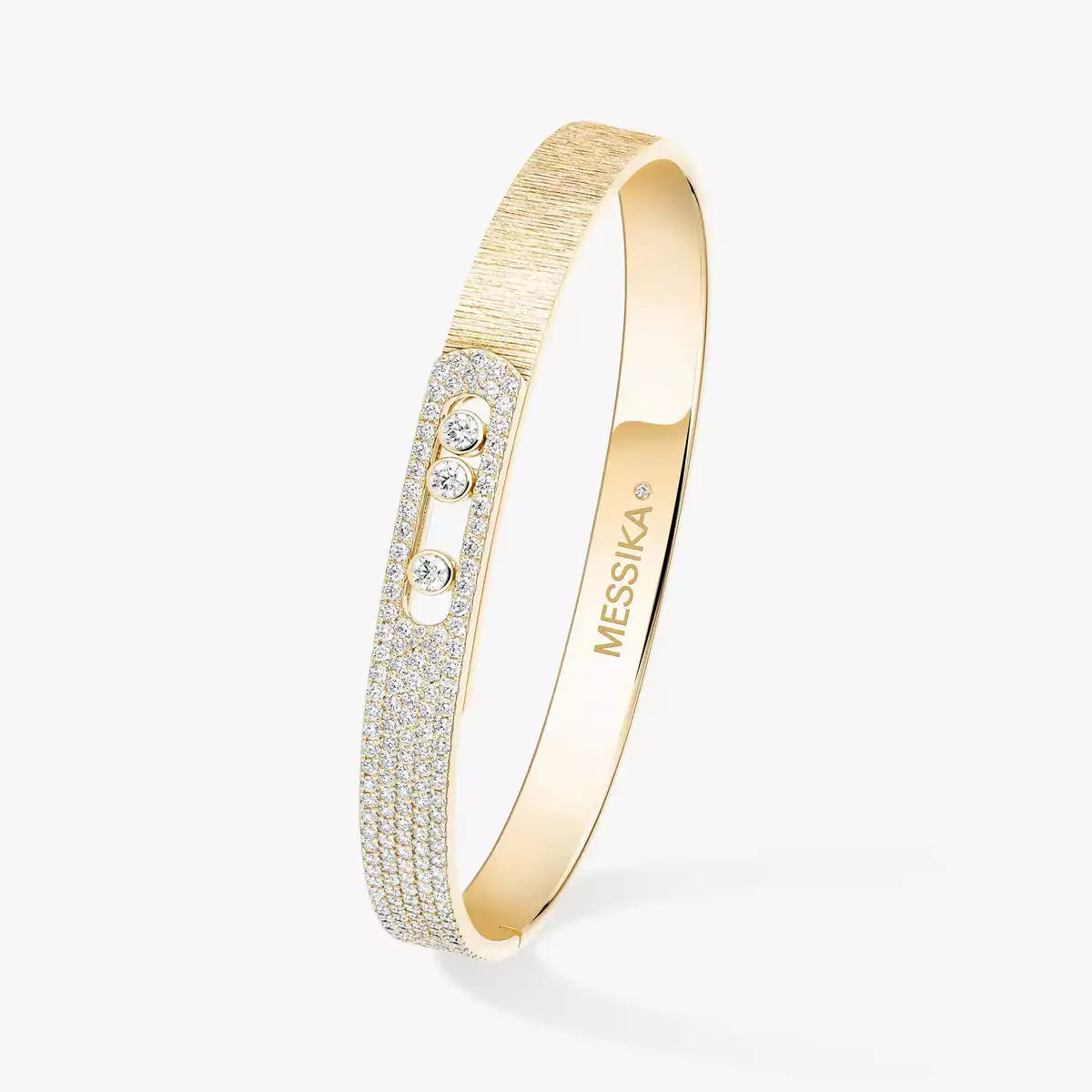 [Loran]MOVE NOA CISELÉ HALF-PAVÉ DIAMOND BANGLE BRACELET
