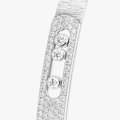 [Loran]MOVE NOA CISELÉ HALF-PAVÉ DIAMOND BANGLE BRACELET