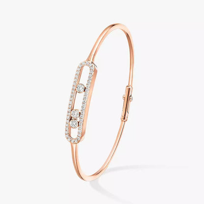 [Loran]MOVE PAVÉ DIAMOND BANGLE BRACELET M