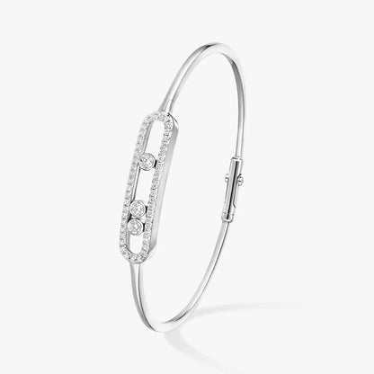 [Loran]MOVE PAVÉ DIAMOND BANGLE BRACELET M