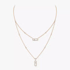 [Loran]MOVE UNO 2-ROW PAVÉ NECKLACE