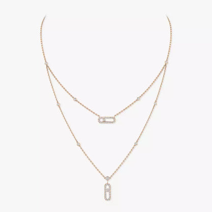 [Loran]MOVE UNO 2-ROW PAVÉ NECKLACE