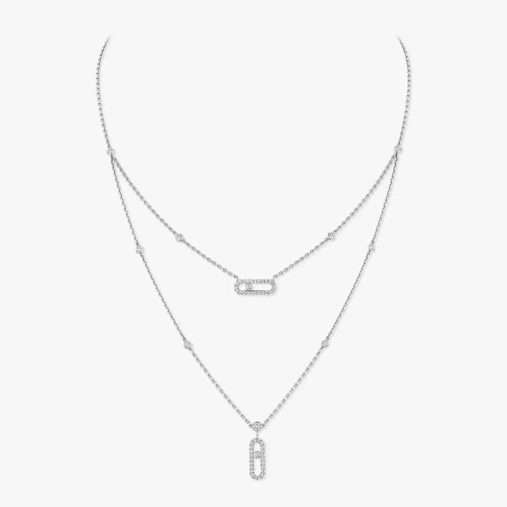 [Loran]MOVE UNO 2-ROW PAVÉ NECKLACE