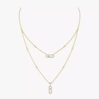 [Loran]MOVE UNO 2-ROW PAVÉ NECKLACE