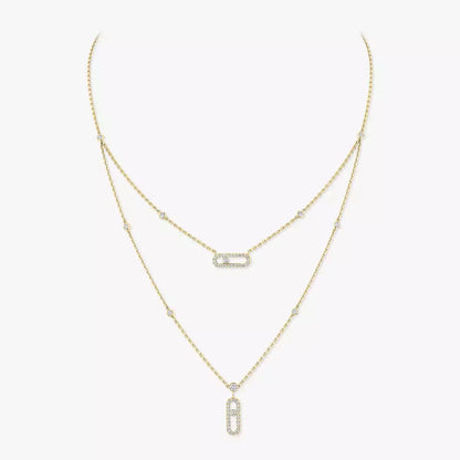 [Loran]MOVE UNO 2-ROW PAVÉ NECKLACE