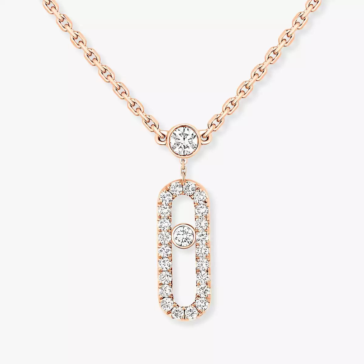 [Loran]MOVE UNO 2-ROW PAVÉ NECKLACE