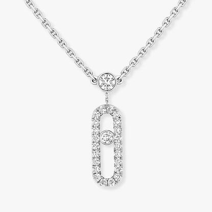 [Loran]MOVE UNO 2-ROW PAVÉ NECKLACE