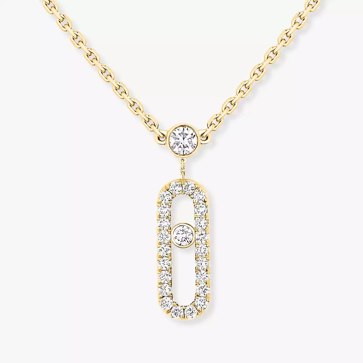 [Loran]MOVE UNO 2-ROW PAVÉ NECKLACE