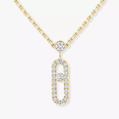 [Loran]MOVE UNO 2-ROW PAVÉ NECKLACE