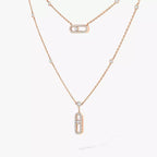 [Loran]MOVE UNO 2-ROW PAVÉ NECKLACE