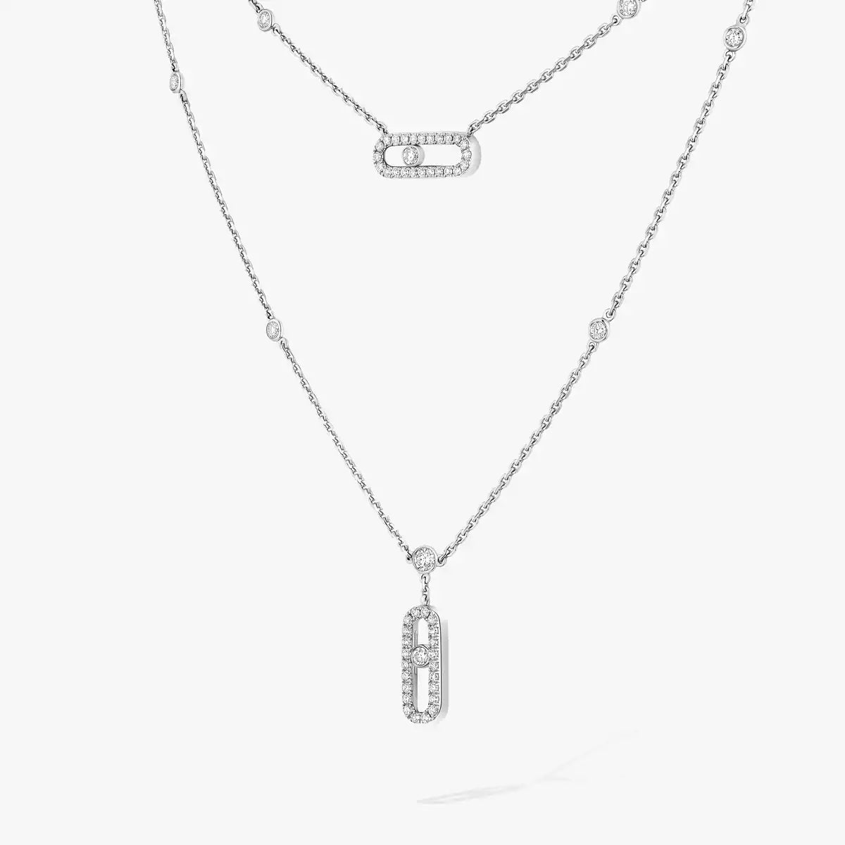 [Loran]MOVE UNO 2-ROW PAVÉ NECKLACE