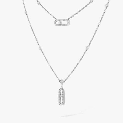 [Loran]MOVE UNO 2-ROW PAVÉ NECKLACE