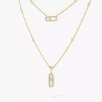 [Loran]MOVE UNO 2-ROW PAVÉ NECKLACE