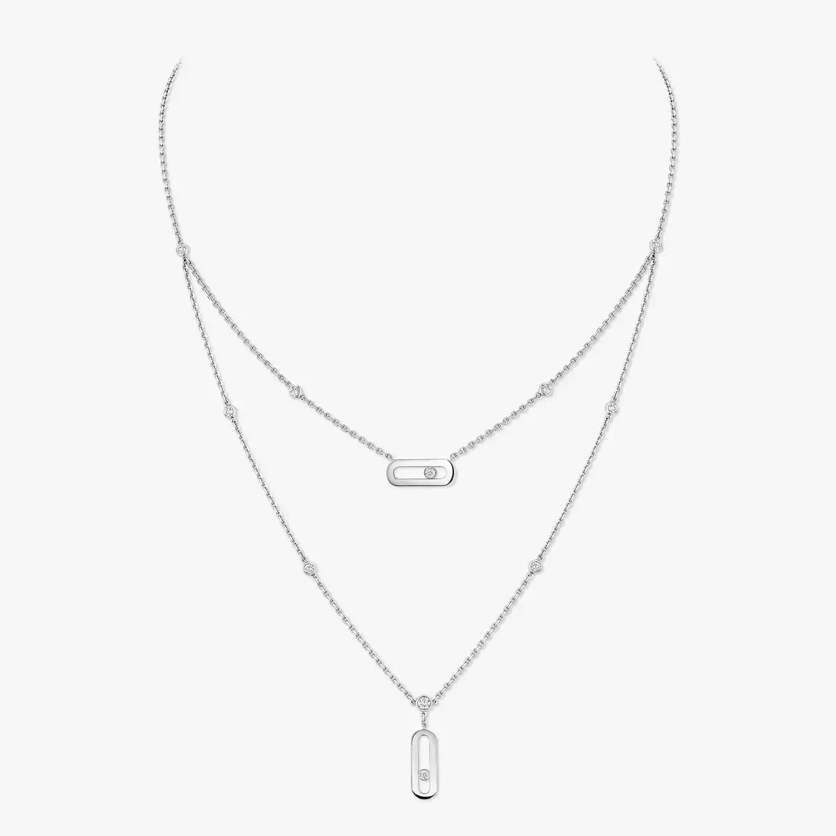 [Loran]MOVE UNO DOUBLE-PENDANT NECKLACE