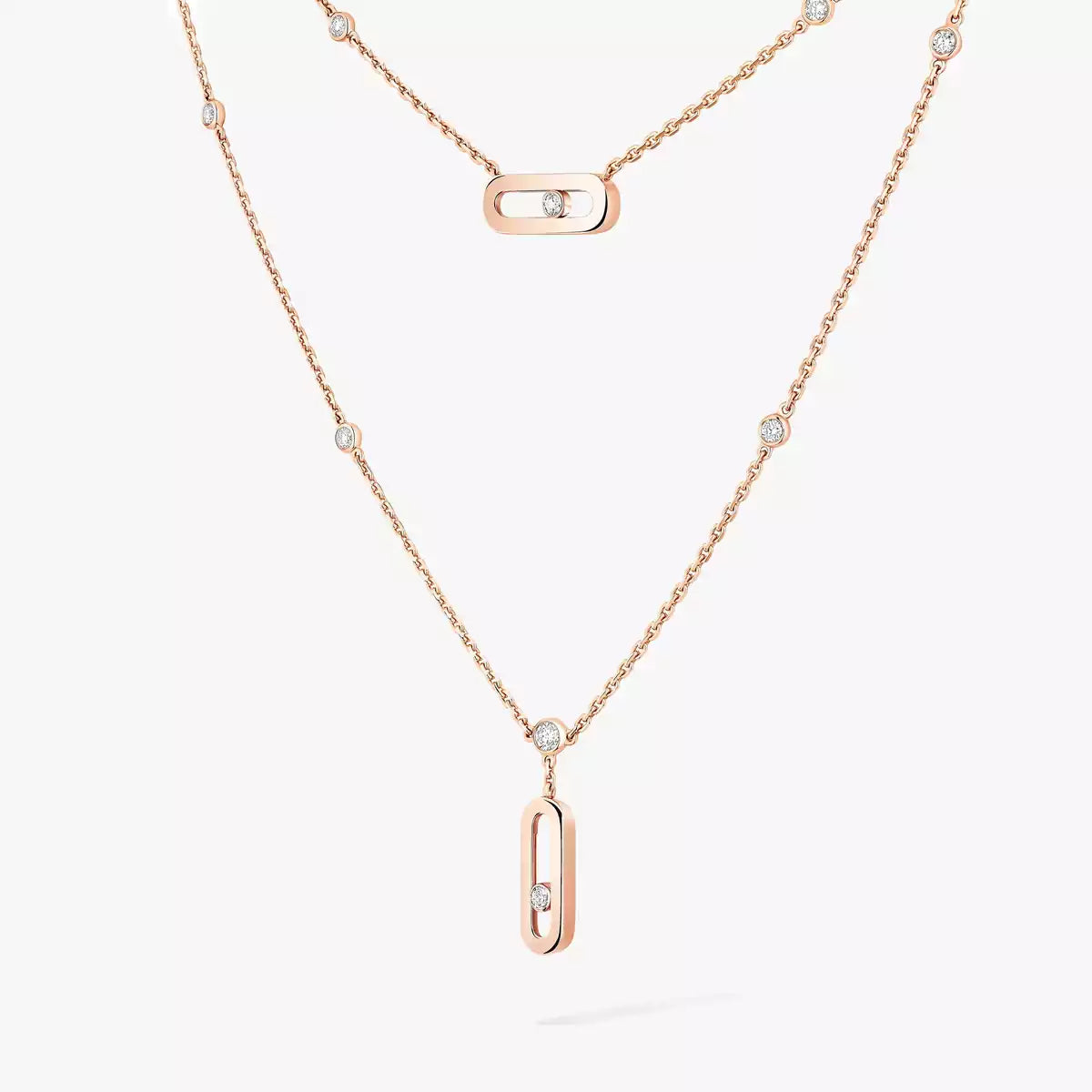 [Loran]MOVE UNO DOUBLE-PENDANT NECKLACE
