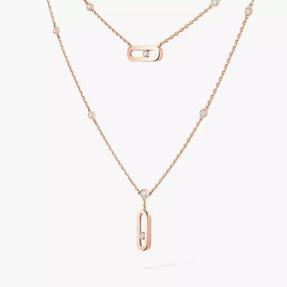 [Loran]MOVE UNO DOUBLE-PENDANT NECKLACE