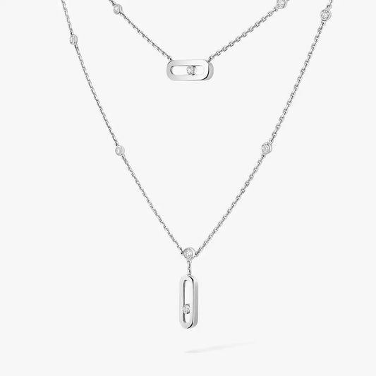 [Loran]MOVE UNO DOUBLE-PENDANT NECKLACE