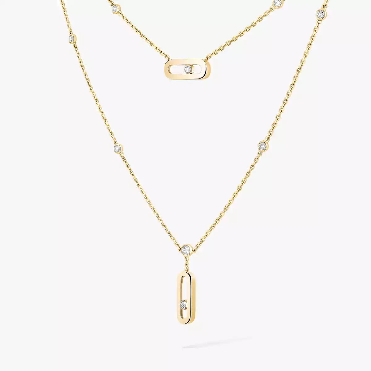 [Loran]MOVE UNO DOUBLE-PENDANT NECKLACE