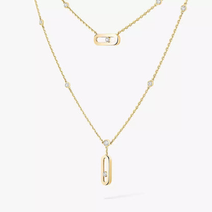 [Loran]MOVE UNO DOUBLE-PENDANT NECKLACE