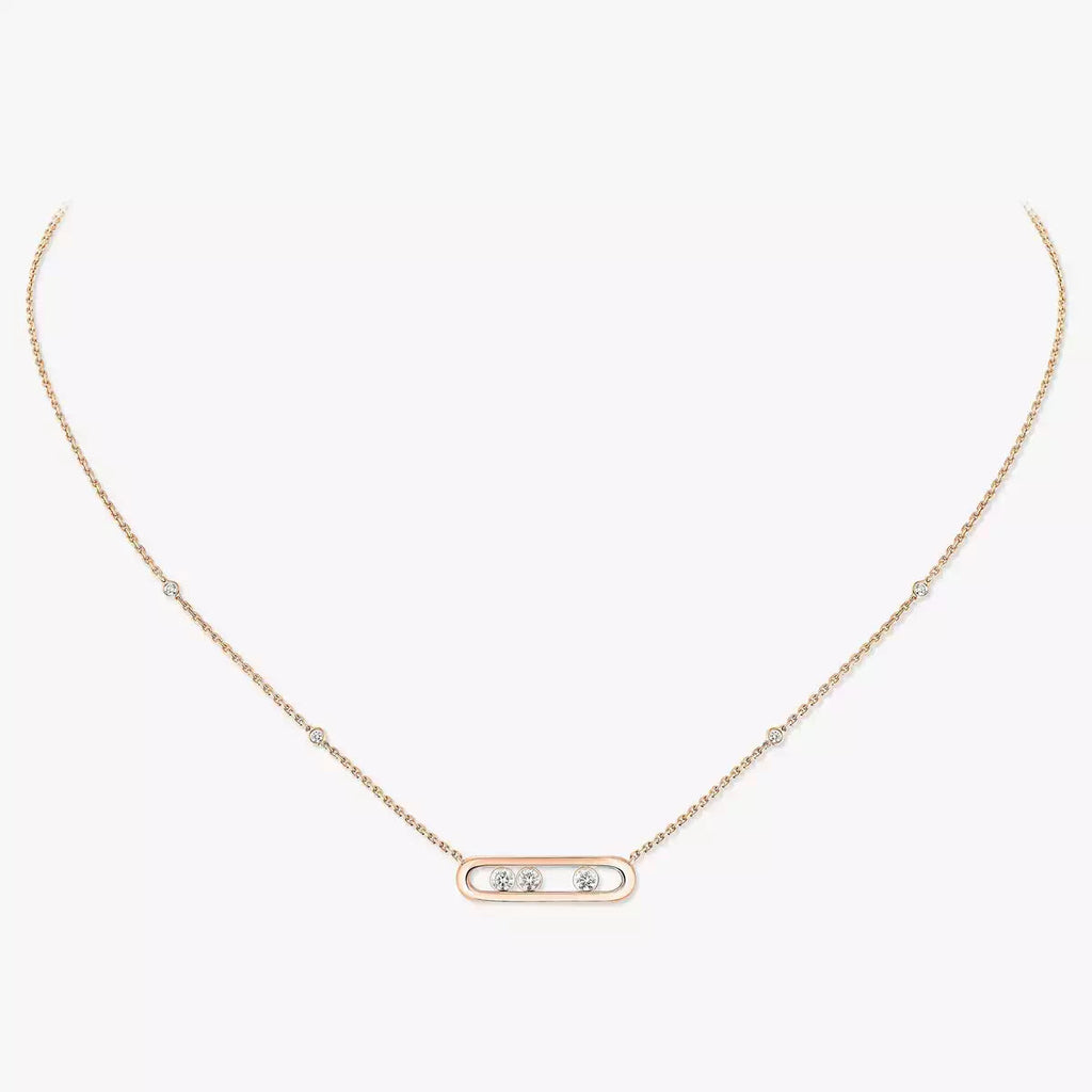 [Loran]MOVE PAVÉ PENDANT 4 MOVING DIAMONDS NECKLACE