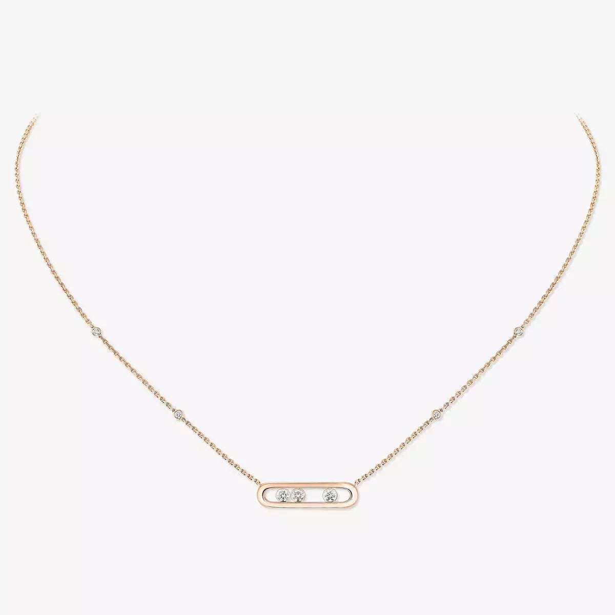 [Loran]MOVE PAVÉ PENDANT 4 MOVING DIAMONDS NECKLACE