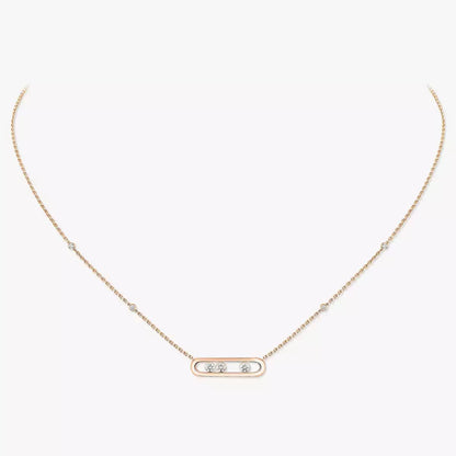 [Loran]MOVE PAVÉ PENDANT 4 MOVING DIAMONDS NECKLACE