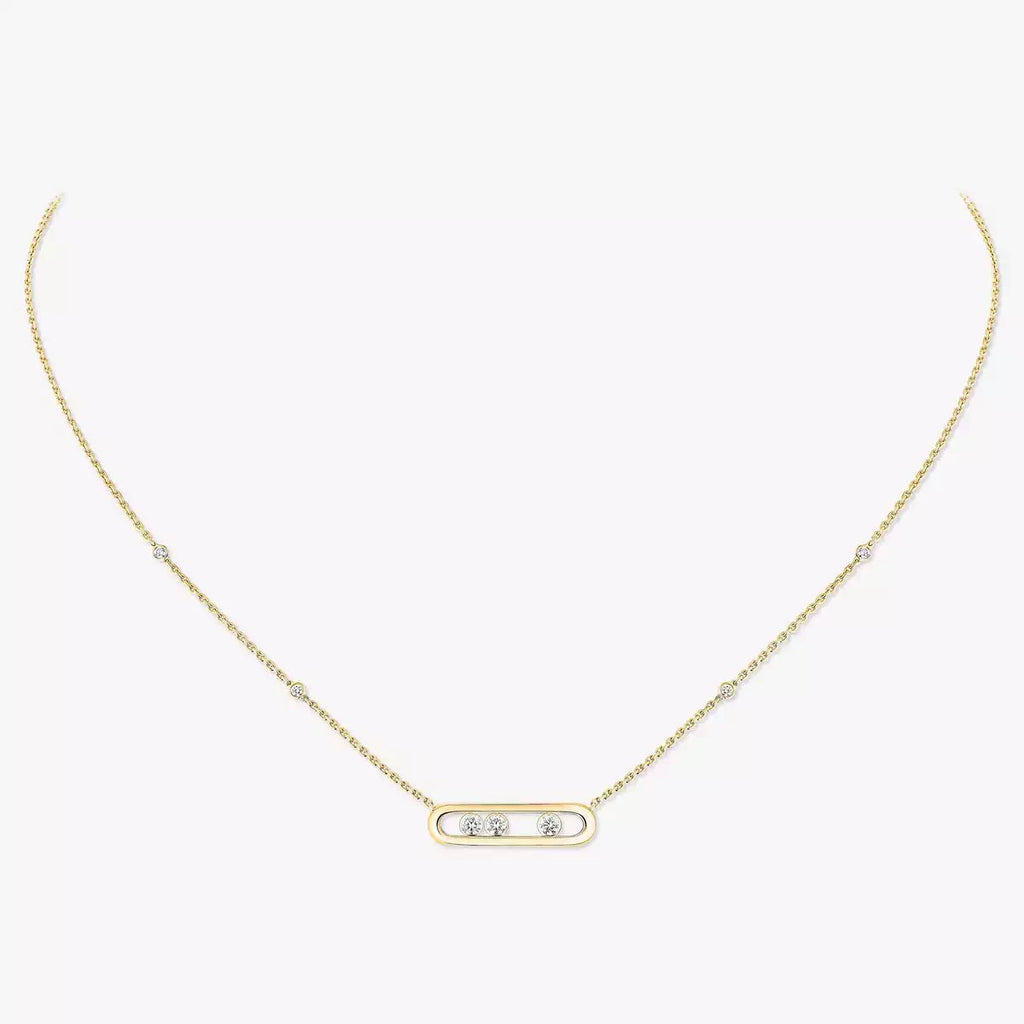 [Loran]MOVE PAVÉ PENDANT 4 MOVING DIAMONDS NECKLACE