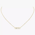 [Loran]MOVE PAVÉ PENDANT 4 MOVING DIAMONDS NECKLACE