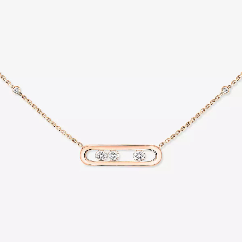 [Loran]MOVE PAVÉ PENDANT 4 MOVING DIAMONDS NECKLACE