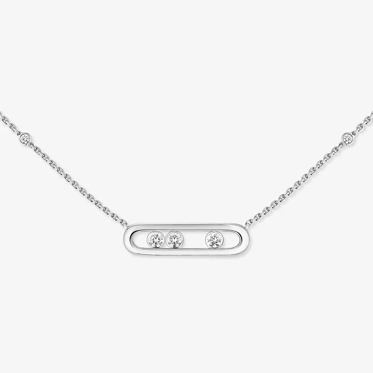 [Loran]MOVE PAVÉ PENDANT 4 MOVING DIAMONDS NECKLACE