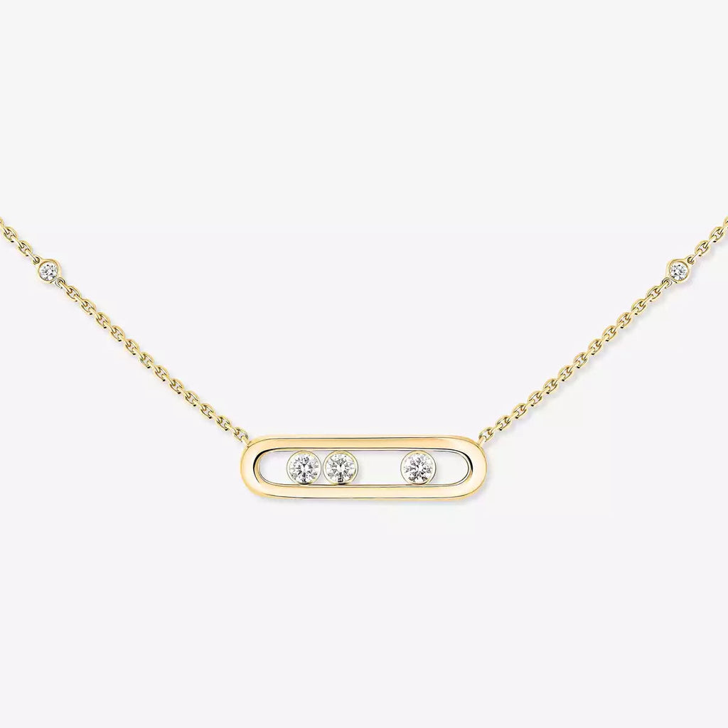 [Loran]MOVE PAVÉ PENDANT 4 MOVING DIAMONDS NECKLACE