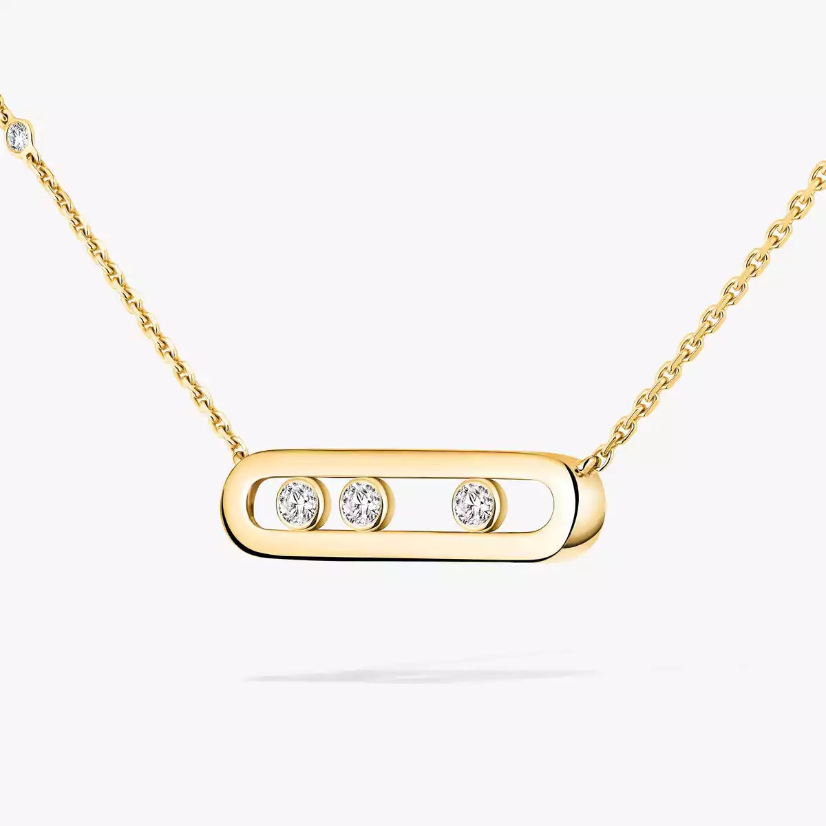 [Loran]MOVE PAVÉ PENDANT 4 MOVING DIAMONDS NECKLACE
