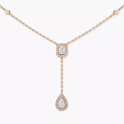 [Loran]SUGAR CUBE & TEARDROP FULL PAVÉ NECKLACE