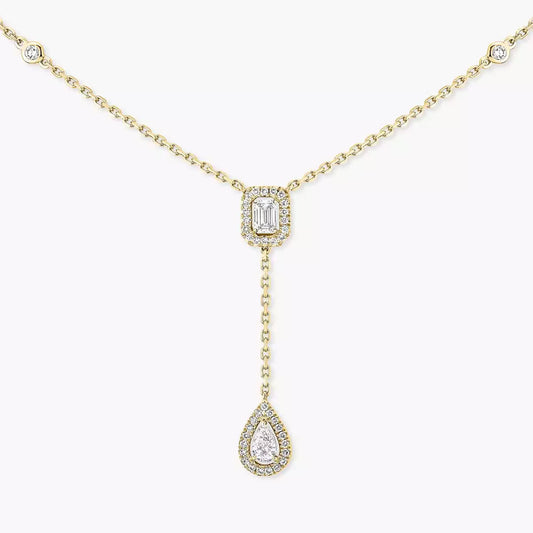 [Loran]SUGAR CUBE & TEARDROP FULL PAVÉ NECKLACE