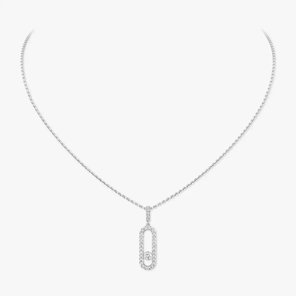 [Loran]MOVE UNO FULL PAVÉ DIAMOND NECKLACE