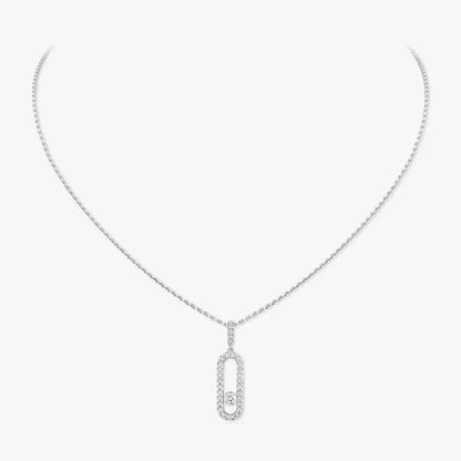 [Loran]MOVE UNO FULL PAVÉ DIAMOND NECKLACE