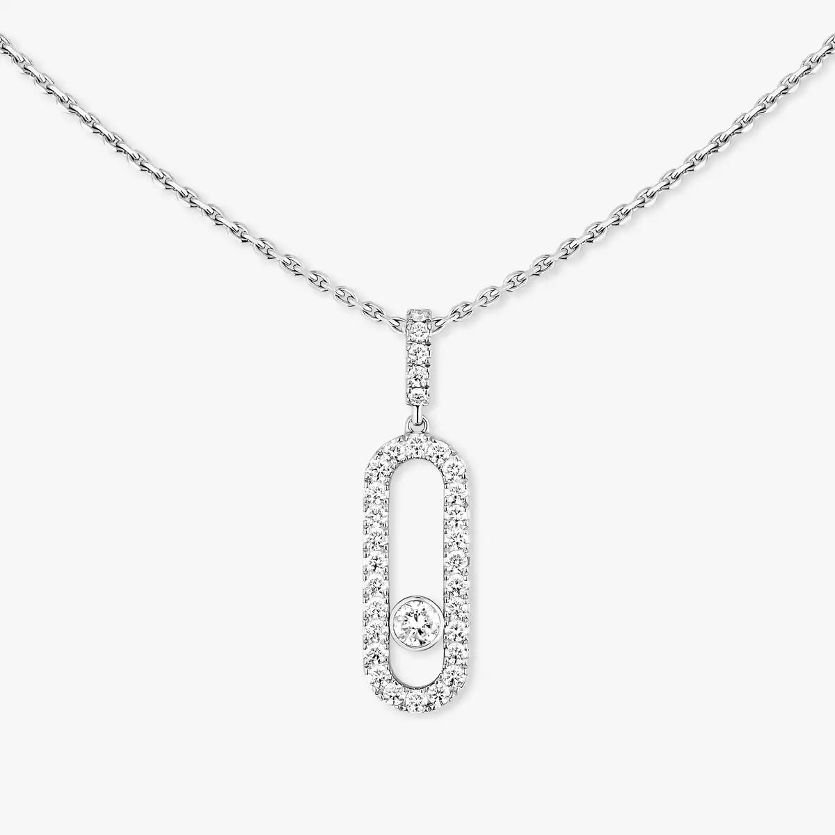 [Loran]MOVE UNO FULL PAVÉ DIAMOND NECKLACE