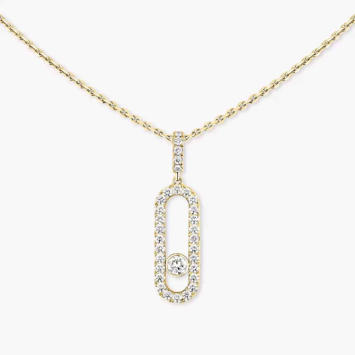 [Loran]MOVE UNO FULL PAVÉ DIAMOND NECKLACE