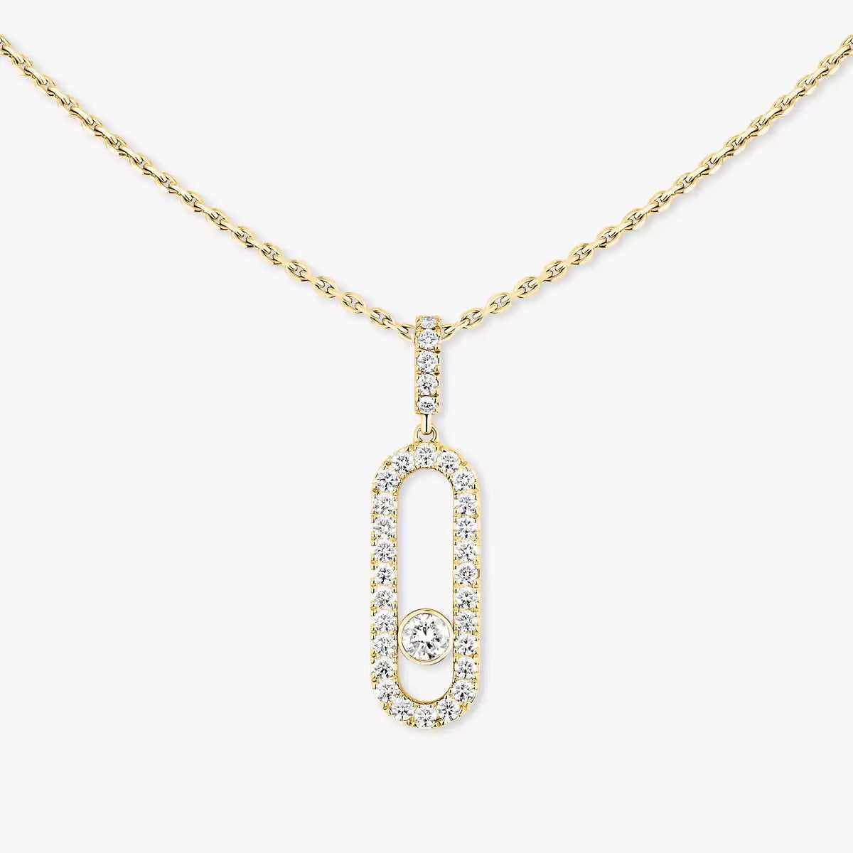 [Loran]MOVE UNO FULL PAVÉ DIAMOND NECKLACE