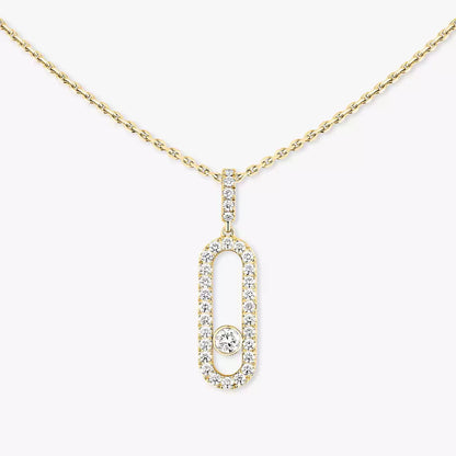 [Loran]MOVE UNO FULL PAVÉ DIAMOND NECKLACE