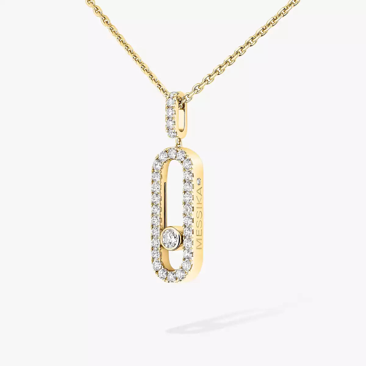 [Loran]MOVE UNO FULL PAVÉ DIAMOND NECKLACE