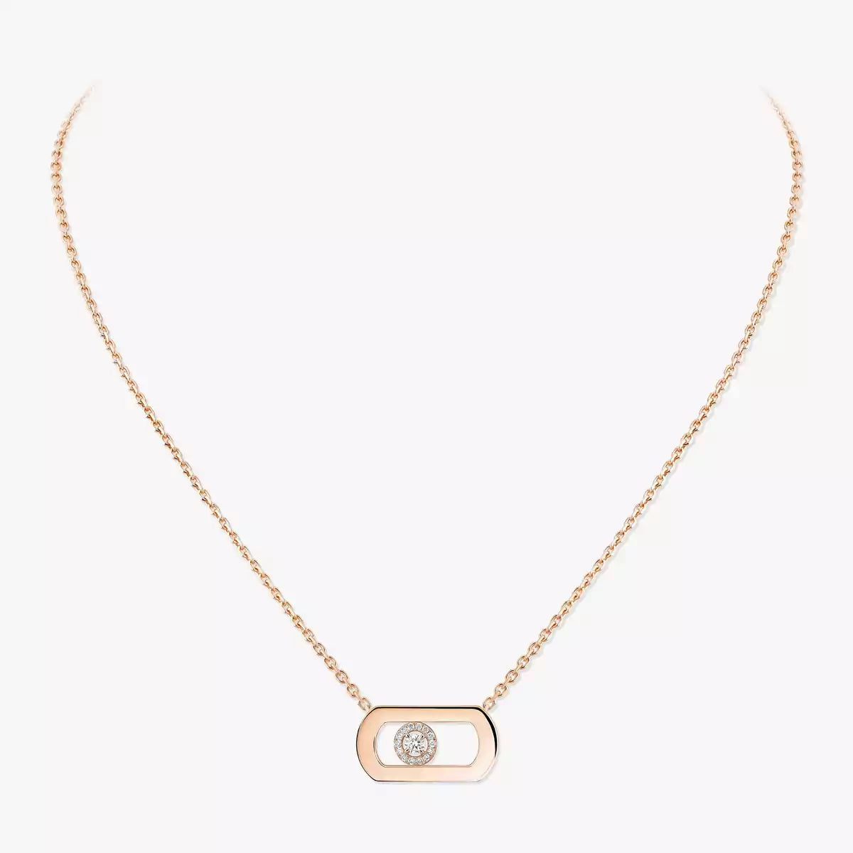 [Loran]LARGE MOVE PENDANT SINGLE DIAMOND NECKLACE