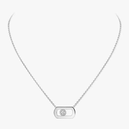 [Loran]LARGE MOVE PENDANT SINGLE DIAMOND NECKLACE